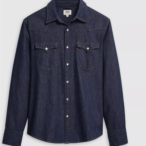 Levi's Other - Levi's Barstow Western Indigo Denim Shirt Pearl Snap Closure - Sz L